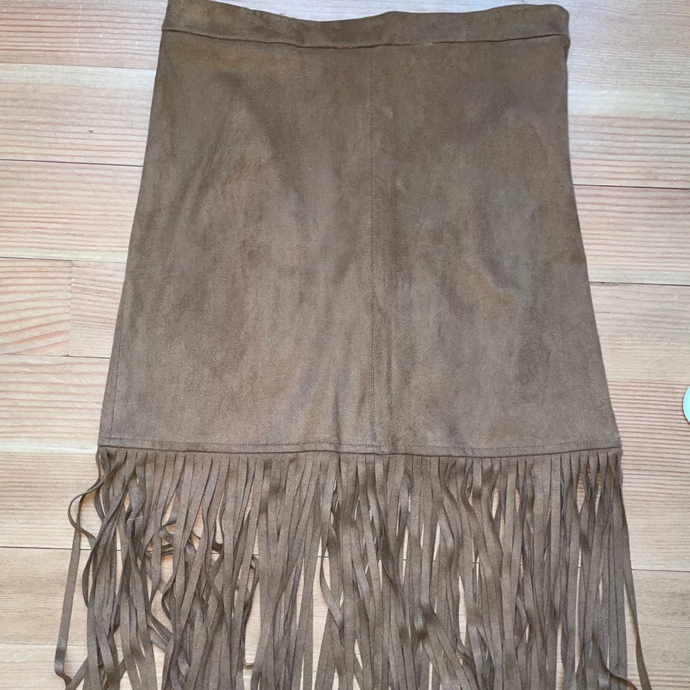 Women’s Faux Suede Tassel Skirt